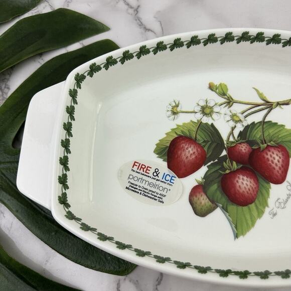 Portmeirion Strawberry Fair Fire Ice Gratin Baking Dish New Elsanta Fruit - Picture 3 of 6